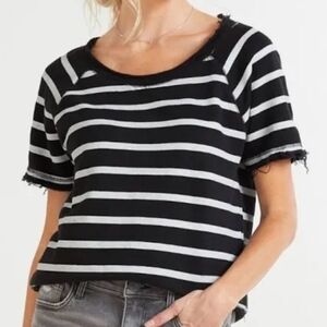Chaser Brand Striped Sweatshirt Tee, Size M, EVEREVE
